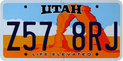 UT license plate Z578RJ
