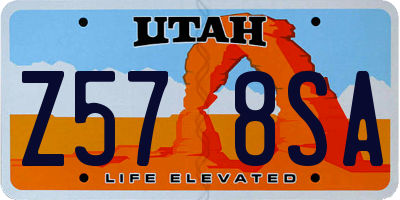 UT license plate Z578SA