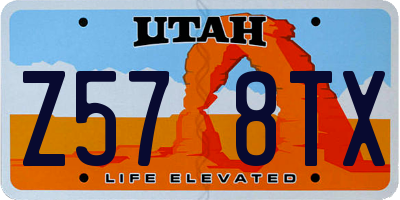UT license plate Z578TX