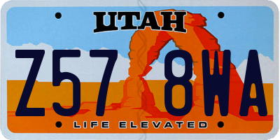 UT license plate Z578WA