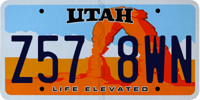 UT license plate Z578WN