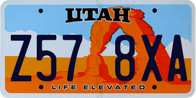 UT license plate Z578XA