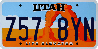 UT license plate Z578YN