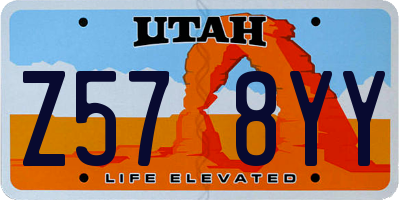 UT license plate Z578YY