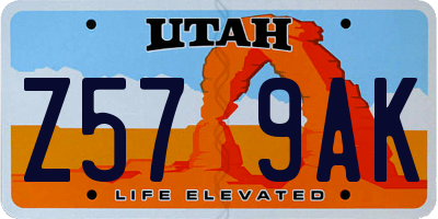 UT license plate Z579AK