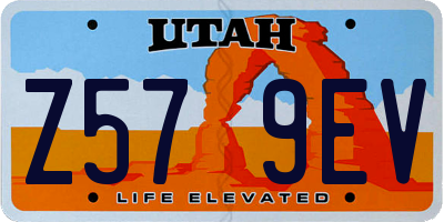 UT license plate Z579EV