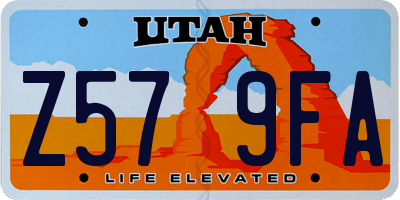 UT license plate Z579FA