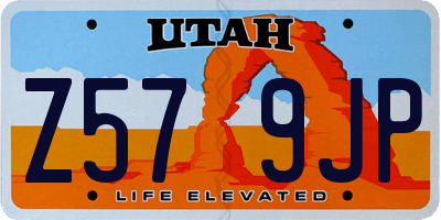 UT license plate Z579JP