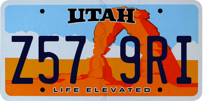 UT license plate Z579RI
