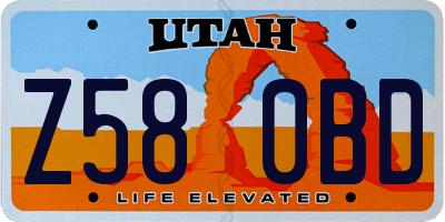 UT license plate Z580BD