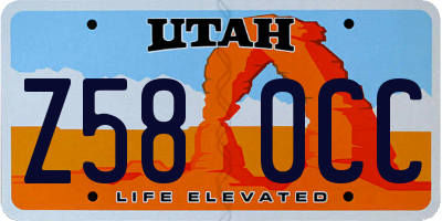 UT license plate Z580CC