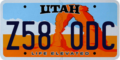 UT license plate Z580DC