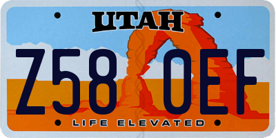 UT license plate Z580EF