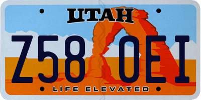 UT license plate Z580EI