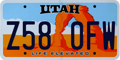 UT license plate Z580FW