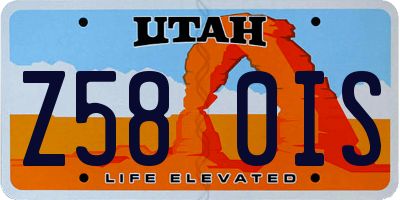 UT license plate Z580IS