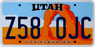 UT license plate Z580JC