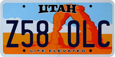 UT license plate Z580LC
