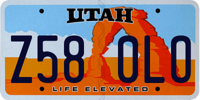 UT license plate Z580LO