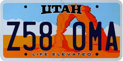UT license plate Z580MA