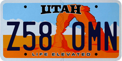 UT license plate Z580MN