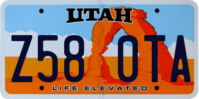 UT license plate Z580TA