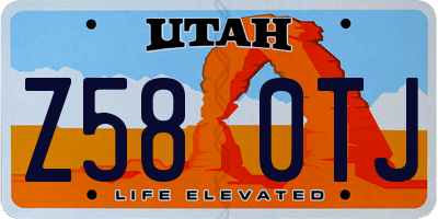 UT license plate Z580TJ