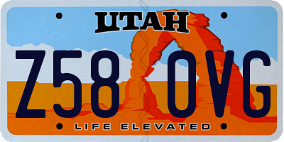 UT license plate Z580VG