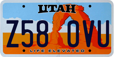 UT license plate Z580VU