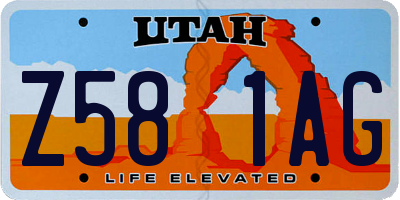 UT license plate Z581AG