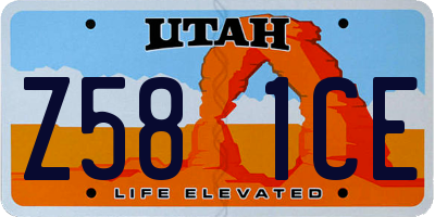 UT license plate Z581CE
