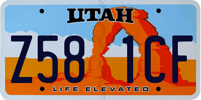 UT license plate Z581CF