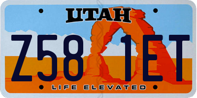 UT license plate Z581ET