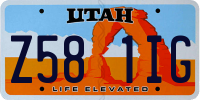 UT license plate Z581IG