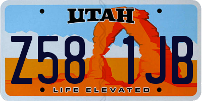 UT license plate Z581JB