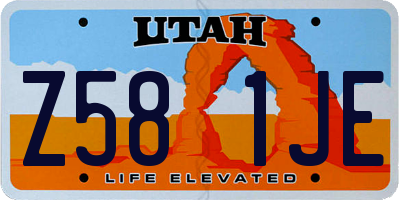 UT license plate Z581JE