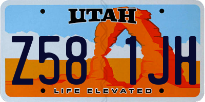 UT license plate Z581JH