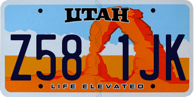 UT license plate Z581JK