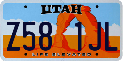 UT license plate Z581JL