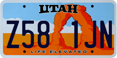 UT license plate Z581JN