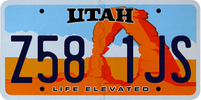 UT license plate Z581JS