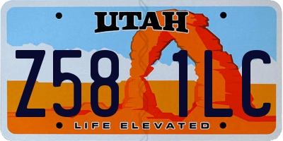 UT license plate Z581LC