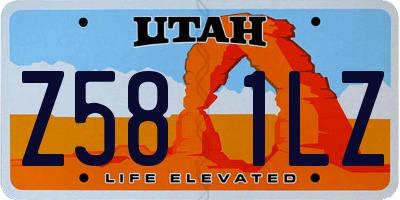 UT license plate Z581LZ