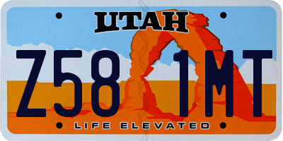 UT license plate Z581MT