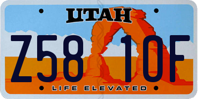 UT license plate Z581OF