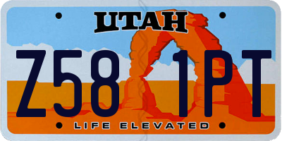 UT license plate Z581PT