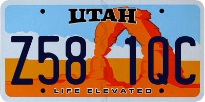 UT license plate Z581QC