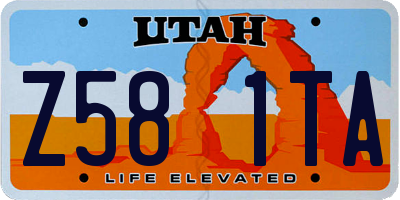 UT license plate Z581TA