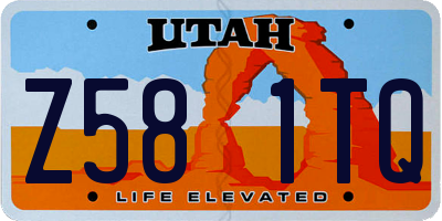UT license plate Z581TQ