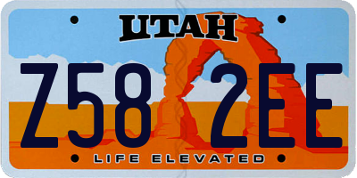 UT license plate Z582EE